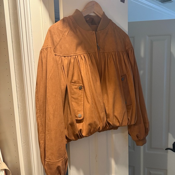 Anthropologie Women's bubble Brown Bomber Jacket - Picture 3 of 6